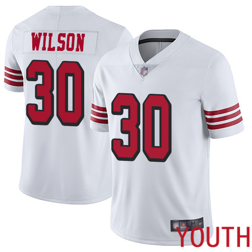San Francisco 49ers Limited White Youth Jeff Wilson NFL Jersey #30 Rush Vapor Untouchable->youth nfl jersey->Youth Jersey